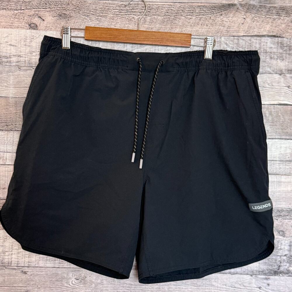 Legends Luka Lined Shorts Mens 2XL Black Pockets Performance Workout Stretch